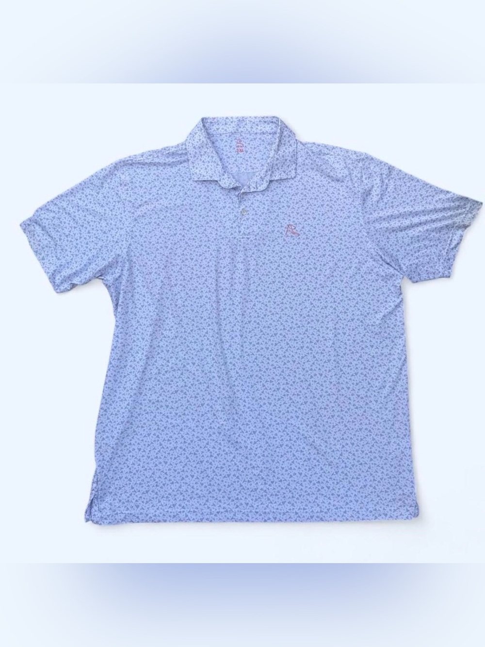 Rhoback The Net Birdie Performance Golf Polo White & Blue Men’s Size 3XL